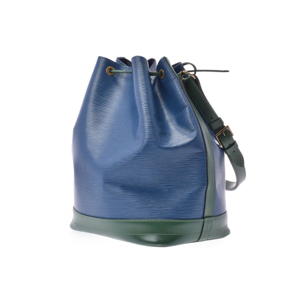 Louis Vuitton Blue Leather Epi Noe Shoulder Bag Tone Green Two